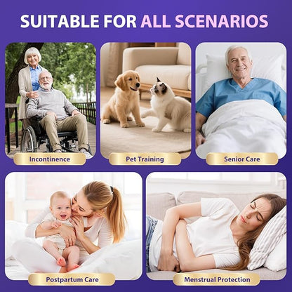 130 Grams Heavy Duty Bed Pads 36''X36'', 50 Count Disposable Purple Underpads, Extra Large XXXL Chucks Pads, 3X Thicker Incontinence Pads for Adults, Kids or Pets from MILDPLUS