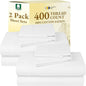 California Design Den 2-Pack Queen Sheet Sets - 400 Thread Count 100% Cotton Sateen - Soft and Breathable Sheets, 2 Sets of Deep Pocket Bed Sheets - Antique White