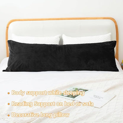 Body Pillow, Memory Foam Body Pillows for Adults Sleeping, Long Pillow for Bed, Big Large Firm Full Body Pillow for Side Sleeper, 20x54 Inch, Black