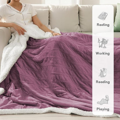 Heated Blanket Electric Blanket Full Size 72''x84'', Soft Flannel Heating Blanket with 1-10 Hour Auto Off - 6 Heat Settings - Machine Washable - Purple