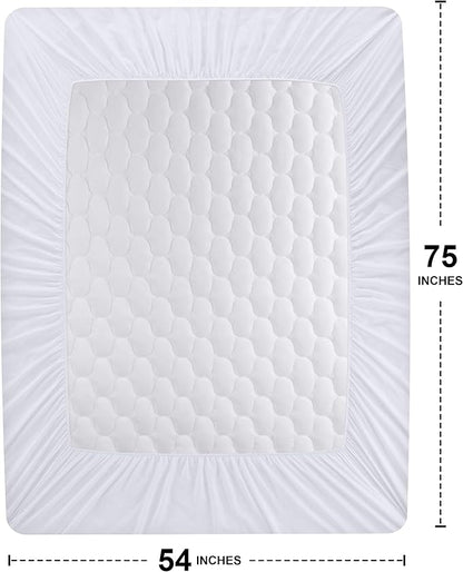 Utopia Bedding Waterproof Mattress Protector, Full Mattress Pad, Noiseless Quilted Fitted Cover with Deep Pocket Stretches up to 16 Inches (White)