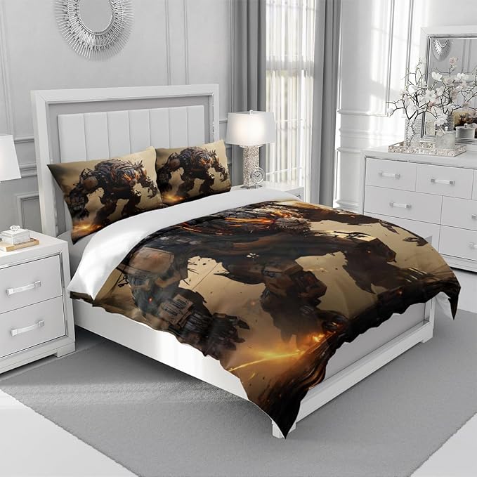 Cartoon Tiger Bed Sheets Full Size with 2 Pillow Cases Standard Size, Fitted Flat Sheet for Kids Boys Teens Adult Bedroom Decor, Animal Bed Sheets Floral Petal Country Bedding Decor