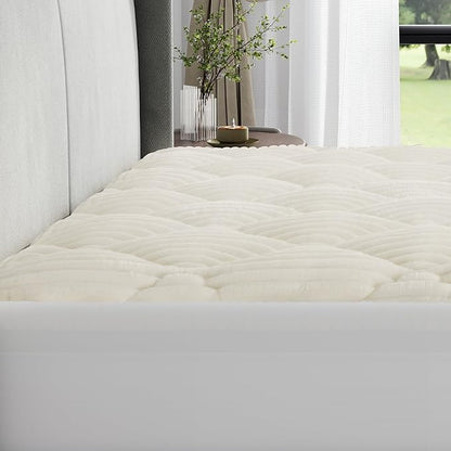 Novilla Twin XL Soft Mattress Topper, Fluffy Pillow Top Mattress Pad for Winter Warmth, Quilted Mattress Protector with Deep Pocket, Fits 8-21" Mattresses, Machine Washable