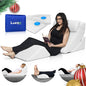 Lunix 4pcs Memory Foam Wedge Pillow Set for Back, Knee & Leg Pain Relief, Orthopedic Bed Pillow for Post Surgery, Reflux, GERD, Anti-Snoring, with Hot Cold Pack, White