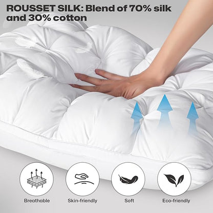 ZUBISU Luxury Hotel Quality Goose Feathers & Down Pillow,800 Fill Power King Size Bed Pillow 1 Pack,Soft Bed Pillow with Breathable Cover,Pack of 1 (King, White)