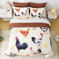 Wajade Chicken Comforter Set 7 Pcs Animal Theme Bedding Set Queen Size for Kids Adults Chicken Quilt Farm Theme Printed Pattern for Thanksgiving Birthday
