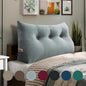 8 lbs Thickened Twin Wedge Pillow Headboard College Dorm Bed Velvet Wedge Pillow Backrest Triangular Headboard Pillows with Side Pocket, Dorm Bedding Essentials for Girls & Boys, Gray