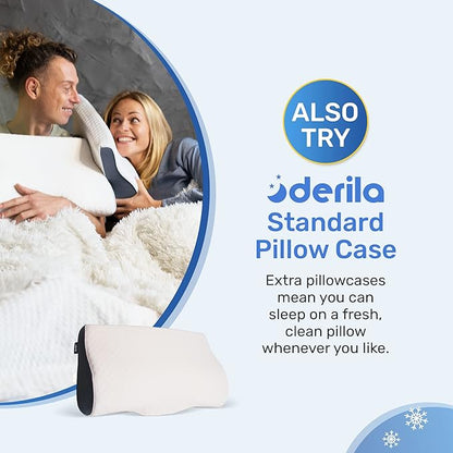 Derila King Size Cooling Pillowcase | Optimal Temperature Control for Your Memory Foam Pillow for Perfect Sleep. Quality Material White Pillowcase ensures Pillows