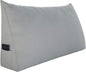 Johnear Triangular Headboard Pillow Daybed Wedge Pillow Cotton Linen Large Bolster Reading Back Rest Pillow for Sofa Bed Support Bolster Upholstered Backrest Positioning Lumbar Cushion（Queen， Gray）