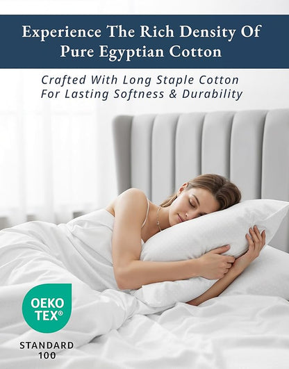 LANE LINEN 100% Egyptian Cotton Twin Sheets Set, Soft & Comfy Luxury Hotel Style Thick Sheets Twin Size Bed Set, No Pill Natural Cooling Elegant Jaquard Swiss Dot White Sheets