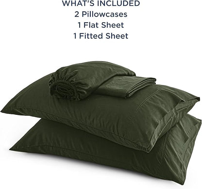 Bedsure California King Sheet Sets, Cooling Sheets, Rayon Derived from Bamboo, Breathable & Soft, Deep Pocket Up to 16 Inches, Hotel Luxury Silky Bedding for Hot Sleepers, Olive Green