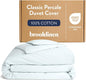 Brooklinen Luxury Percale Duvet Cover – 100% Cotton, Cool, Crisp, Extra-Long Corner Ties, Button Closure, Soft & Breathable – Machine Washable, Duvet Cover Full/Queen Bed Sizes (Sky)