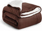 IR Imperial Rooms Sherpa Fleece Throw Blanket for Couch - Soft and Fuzzy Blanket for Winter - Reversible Thick and Warm Fluffy Throw Blankets for Bed, Sofa, Camping and Travel, Coffee, 50x60 Inches