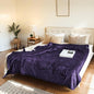 Electric Heated Blanket Throw Size 50"x60" - Flannel & Sherpa Fabric Dual-Sided, 6 Heat Settings & 1-3 Hours Auto Off, Soft & Cozy Warming Throw for Home, Office, or Bed, Machine Washable, Purple