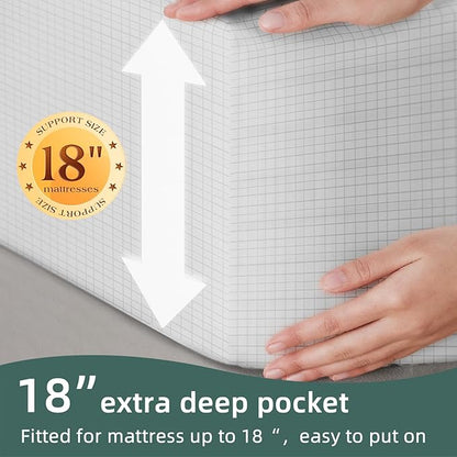 Grounding Fitted Sheet Kit Connect to The Earth's Energy 15inch Depth Pocket Grounding Bed Sheets for Earthing