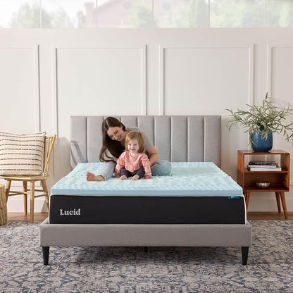 LUCID 2 Inch Zoned Gel Memory Foam Mattress Topper, Full