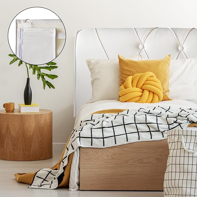 VKZ Headboard Pillow Cal King, 80" x 24" Reading Pillows and Bed Pillow for Sitting Up, Upholstered Bolster Body Pillow with Removable Head Board Cover for Bed Dorm Sofa Floor Back Support, White