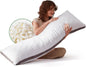 Decroom Memory Foam Body Pillow for Adults, Ultra-Soft Full Body Pillow with Diamond Quilted Cover, Support for Side Sleepers - Machine Washable, 20x54 Inch, White