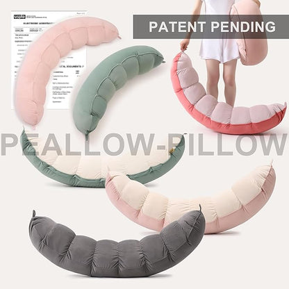 Peallow(Pat. Pend) – Long Round Body Pillow for Adults, Bolster Pillow for Sleeping, Soft and Supportive Pillow for Sleeping & Lumbar Support (Urban Grey, 29.5")