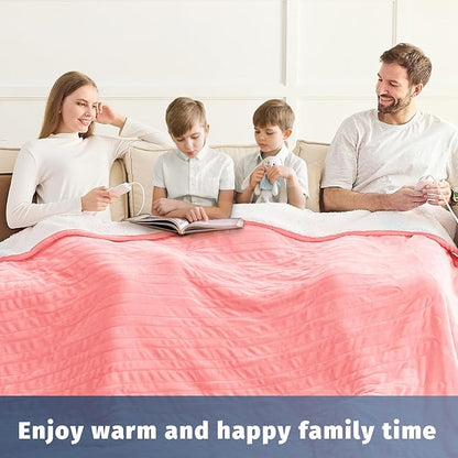 Heated Electric Blanket Queen Size - 84" x 90" Heating Blanket with Dual Control, 10 Heating Levels & 8 Hours Auto Off, Soft Warm Flannel Blanket, Christmas Birthday Gifts for Senior Grandma