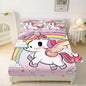 Pink Unicorn Sheet Set: Rainbow Unicorn Bedding Twin Size for Kids Girls Teens Bedroom Bed - 1 Flat Sheet, 1 Fitted Sheet, 1 Pillowcase