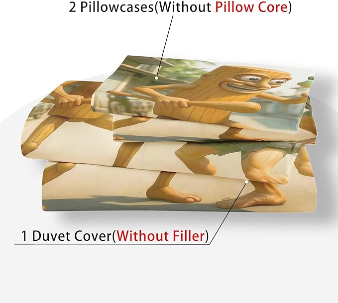 Italian Brainrot Bedding Duvet Cover Set,Funny Fusion AnimalsTwin Full Queen King Comforter Cover Bedding Set for Kids Boys Bed Decor Gifts ﻿ (Color 19,King (104" x 90"))