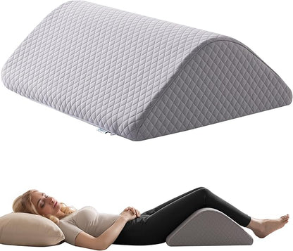 Knee Wedge Pillow 6.9'' for Post-Surgery Recovery-Leg Elevation Support for Sleep Position, Alleviating Lower Back & Hip Pain Enhancing Circulation in Ankles Legs Triangle Pillow with Removable Cover