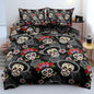 3D Print Halloween Skull Bedding Set Full,Halloween Duvet Cover and 2 Halloween Pillowcase Fashion Bed Set for Festival Decor