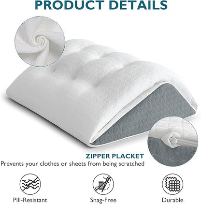 Shinnwa Knee Wedge Pillow, Patented Convertible Knee Pillow for Back Sleeping, Dual-Layer Memory Foam Triangle Pillow for Legs Post Surgery, Knee Support, Leg Elevation, Back Pain Relief