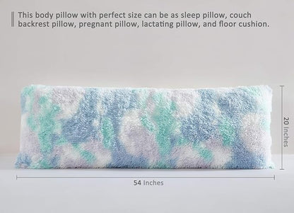 Cozy Plush Fur Body Pillow 20X54 Inches with Premium Filling, Ultra Soft Bed and Sofa Pillow, Vibrant Pastel Colors on Long Pillow, Big Hug Double Pillow, Pregnancy Pillow, Warm Fascinating