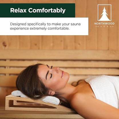 Sauna Headrest - Handmade from Finnish Pine Wood - Ergonomic Neck Support Pillow