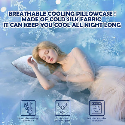 Cooling Pillows King Size Set of 2 - Shredded Memory Foam Cold Pillows That Stay Cold Soft Pillow for Sleeping, Adjustable Bed Pillow for Side, Back, and Stomach Sleepers