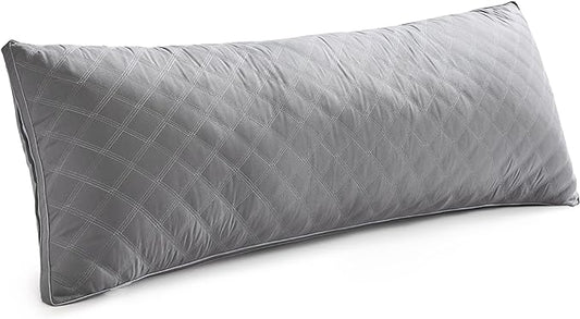 Leeden Body Pillow Insert - Full Body Pillow for Adults - Large Long Bed Pillow for Side Sleeper - Firm Breathable Support - 20 x 54 Inch - Grey