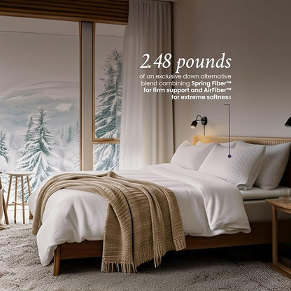 IWS I WANNA SLEEP Oslo Hotel Collection Bed Pillows Standard/Queen Size Set of 2 - Original Down Alternative Pillow, Adjustable Luxury Pillow for Side, Back and Stomach Sleepers, Norway Designed