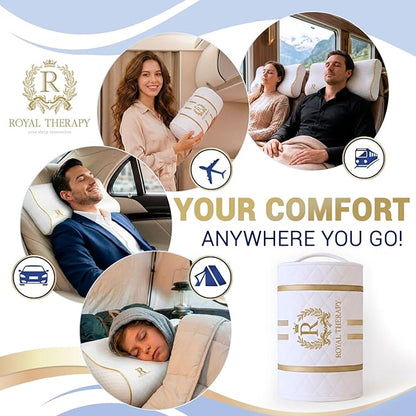 Royal Therapy Travel Memory Foam Pillow, Neck Pillow Bamboo Adjustable Side Sleeper Pillow (Travel 18 x 12 x 5)