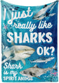 Shark Blanket for Shark Lovers, Throw Flannel Blanket 50"x 65"