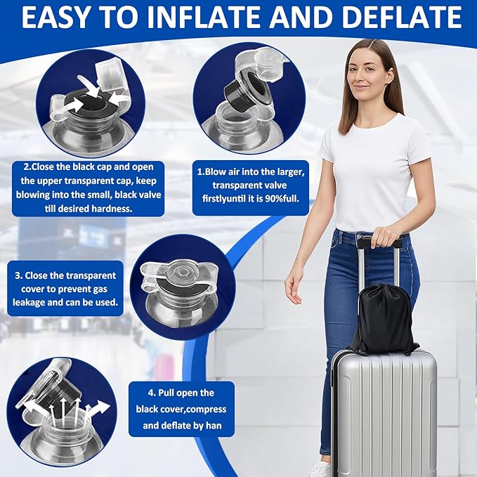Inflatable Leg Pillow for After Surgery – Leg Elevation Pillow for Side Sleeping,Swelling & Circulation,Portable Wedge Pillow for Leg Support,Travel,Recovery,Knee Surgery,Back Pain & Everyday Comfort