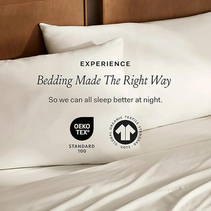BOLL & BRANCH Signature Hemmed Duvet Set - Full/Queen, Shore - Luxury 100% Organic Cotton - 1 Duvet Cover, 2 Shams - Buttery Soft, Hidden Closures