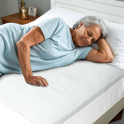 Bed Pads Washable Waterproof for Incontinence Adults, Reusable Wetting Pad Mattress Protector Underpads Tuckable Quick Dry, Fits Full Size Bed, 36" x 54", White