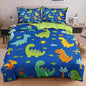 Dinosaur Duvet Cover Sets Full Size for Kids Boys Girls Teens, Cartoon Blue Green Comforter Cover,1 Duvet Cover 79x90 Inches and 2 Pillowcases 20x26 Inches (Full,No Comforter)