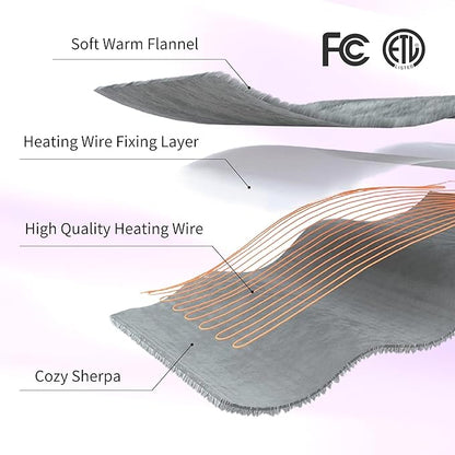 ESTINGO Electric Heating Blanket King Size, Heated Electric Blanket with 5 Heating Levels & 10 Hours Auto Off, Machine Washable Plush Heated Blanket 100" x 90", Lavender Violet