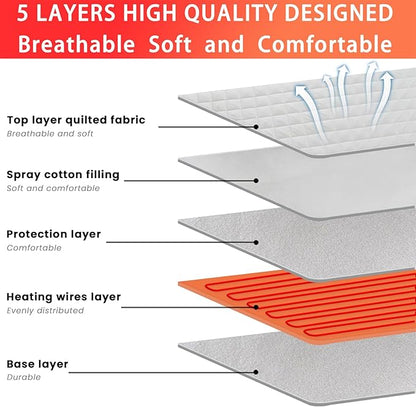 Heated Mattress Pad Full Size, Electric Mattress Pad Cover w/Single Control 8 Heating Settings, Bed Warmer w/ 4 Auto Shut Off Settings, UL Certified, Deep Pocket, Machine Washable, White