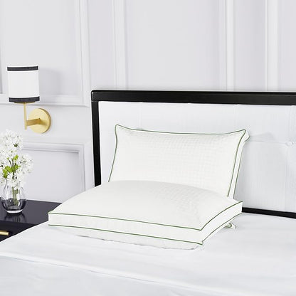 Kate Spade New York Firm/Extra Firm Pillow 20" x 36", Adjustable Down Alternative Pillow with 2" Gusset for Maximum Loft, Best for Back or Side Sleepers, King, White