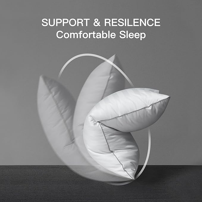 Hotel Grand Luxury Feather Down Pillows King Size Set of 2 Pack Hypoallergenic Medium Firm Pillows 100% Cotton Breathable Sleeping Pillows for Back/Side Sleepers Bed Pillows,20" X36"(2 Pack)