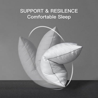 Hotel Grand Luxury Feather Down Pillows King Size Set of 2 Pack Hypoallergenic Medium Firm Pillows 100% Cotton Breathable Sleeping Pillows for Back/Side Sleepers Bed Pillows,20" X36"(2 Pack)