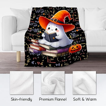 Girls Blankets - Kids Blanket Gifts for Toddler Teen - 50x60 Inch Cute Halloween Pumpkin Throw - Cozy Soft Fleece Reading Blanket for Couch Office Bed