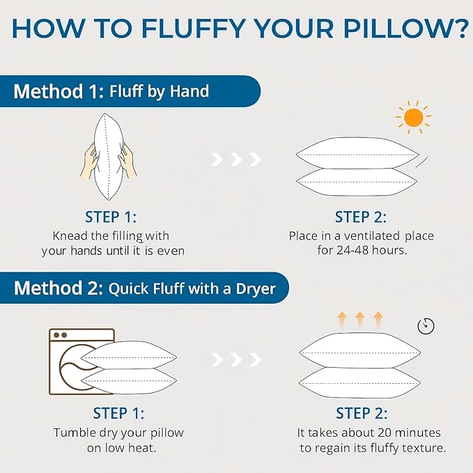 Sasttie Pillows Queen Size Set of 2, Bed Pillows for Side, Back, and Stomach Sleepers - Oeko-Tex Certified Down Alternative Plump Filling - Hotel Quality and Machine Washable, 2 Pack