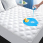 Padded Twin Mattress Protector, Breathable Waterproof Mattress Pad Cover Fitted Deep Pocket 8"-21", Soft Noiseless Mattress Cover Washable Cooling for Home Dorm Bedroom, White