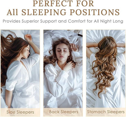 HUXMEYSON King Size Pillows Set of 4, Luxury Hotel Bed Pillows Set with Down Alternative Filling for Side and Back Sleepers