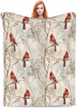 Cardinal Blanket Gifts for Women Red Birds Flannel Throw Blankets Soft Comfy Lightweight for Home Decor Couch Bed Sofa 50x40 Inches